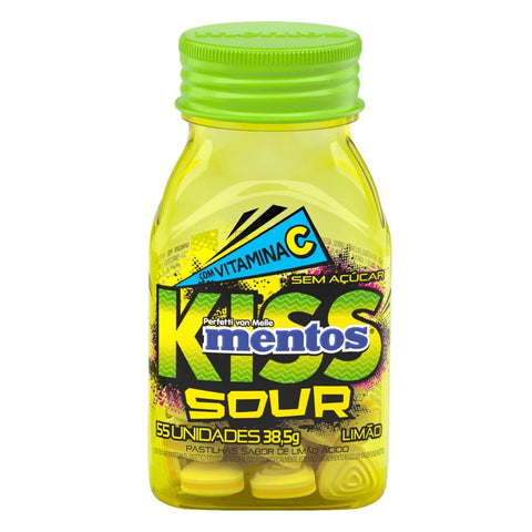 BALA MENTOS KISS SOUR LIMAO 38,5g