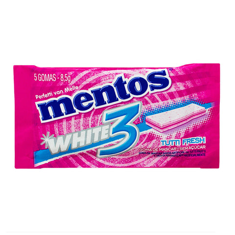 CHICLETE MENTOS WHITE TUTTI FRESH  C/5 8,5g