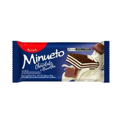 BISCOITO MINUETO WAFER 81G CHOC BAUNILHA