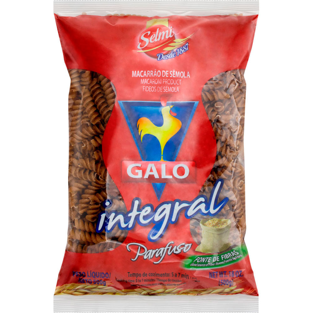 MACARRAO GALO INT 500G PARAFUSO