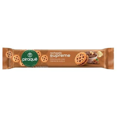 BISCOITO PIRAQUE RECH SUPREME CHOC CREME AVELA 80g