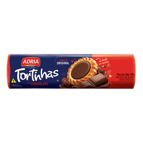BISCOITO ADRIA TORTINHAS 140G CHOCOLATE