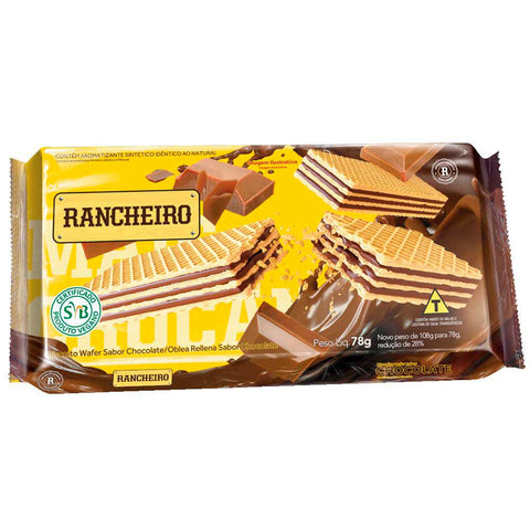 BISCOITO RANCHEIRO WAFER 78G CHOCOLATE