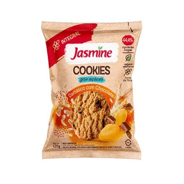 BISCOITO JASMINE INTEGRAL ZERO COOKIES DAMASCO E CHOCOLATE 120g