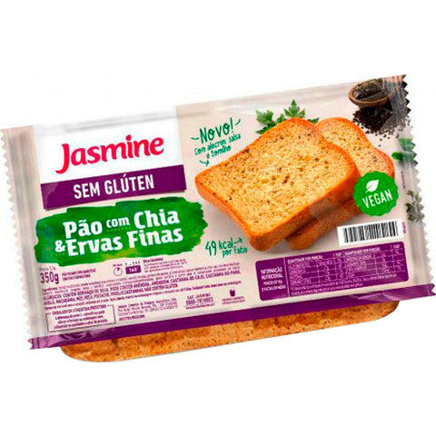 PAO JASMINE SEM GLUTEN CHIA E ERVAS FINAS 350g