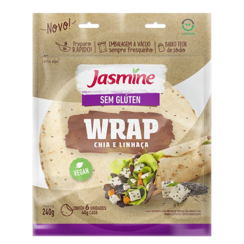 WRAP JASMINE S/ GLUTEN CHIA LINHACA VEGAN 240g