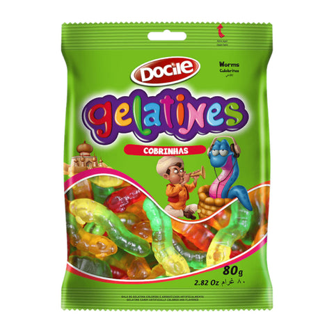 BALA DOCILE GELATINES COBRINHAS 80g
