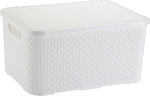 CESTO NITRON ORGANIZADOR RATTAN 16L BRANCO C/TAMPA