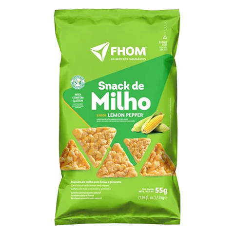 BISCOITO SNACK FHOM MILHO 55G LEMON PEPPER