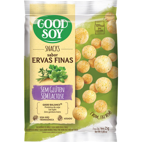 BISCOITO SNACK SOJA GOOD SOY 25G ERVAS FINAS