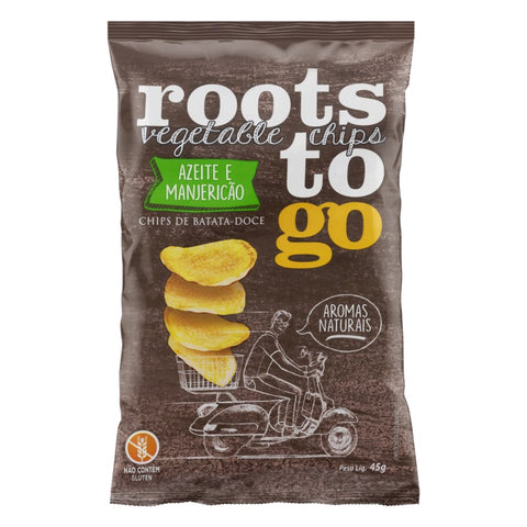 BISCOITO ROOTS CHIPS BATATA DOCE AZEITE MANJERICAO 45g