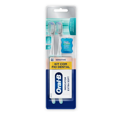 ESCOVA DENTAL ORAL B INDICATOR EXTRA SOFT+ FIO DENTAL