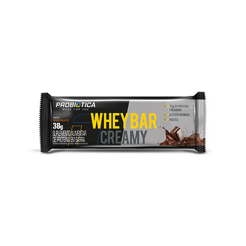 BARRA PROBIOTICA WHEYBAR CREAMY 38G CHOCOLATE