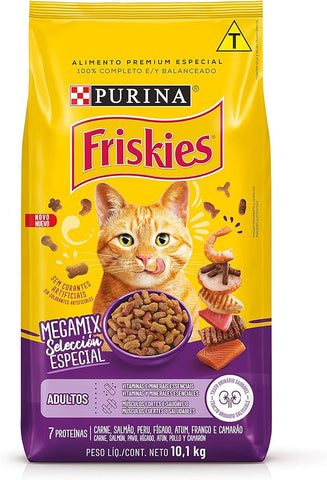 RACAO FRISKIES MEGAMIX GATOS 10,1KG CARNES ADULTO