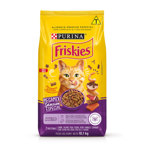 RACAO FRISKIES MEGAMIX GATOS 10,1KG MAR SABO ADULT
