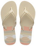 HAVAIANAS ELEGANCE PRINT BEGE PALHA 37/38