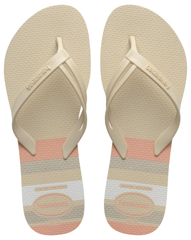 HAVAIANAS ELEGANCE PRINT BEGE PALHA 37/38