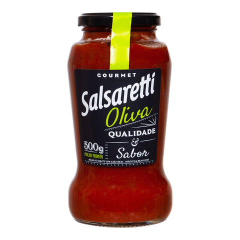 MOLHO TOMATE SALSARETTI GOURMET OLIVA 500g