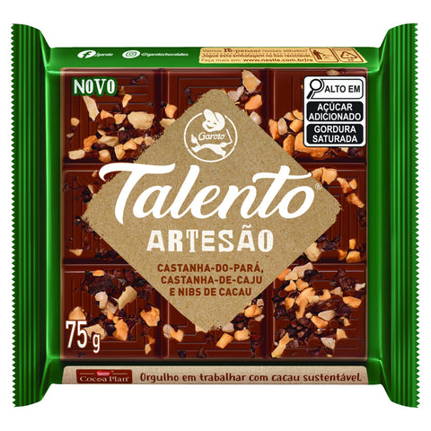 CHOCOLATE GAROTO TALENTO 75G CAST CAJU PARA