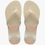 HAVAIANAS ELEGANCE PRINT BEGE PALHA 33/34