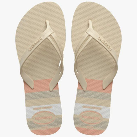 HAVAIANAS ELEGANCE PRINT BEGE PALHA 33/34