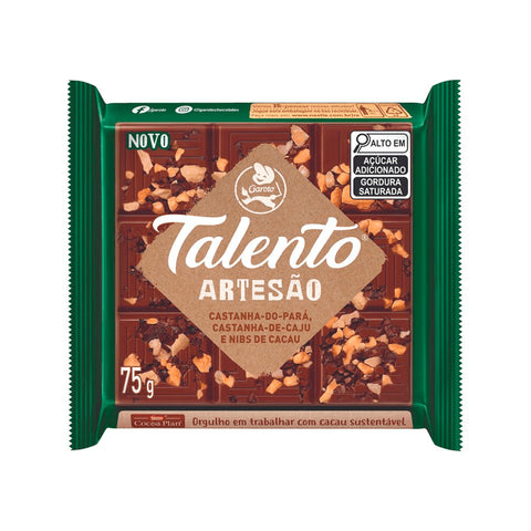 CHOCOLATE GAROTO TALENTO 75G AMENDOIM AVELA