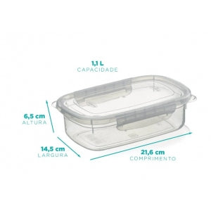 POTE NITRONPLAST RETANGULAR 1,1L HERM C/TRAVA