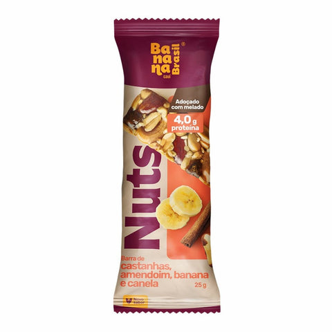 BARRA NUTS BRASIL 25G BANANA CANELA