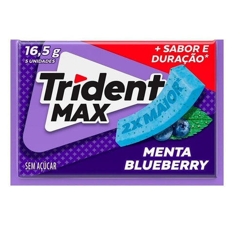 CHICLETE TRIDENT MAX MENTA BLUEBERRY 16,5G