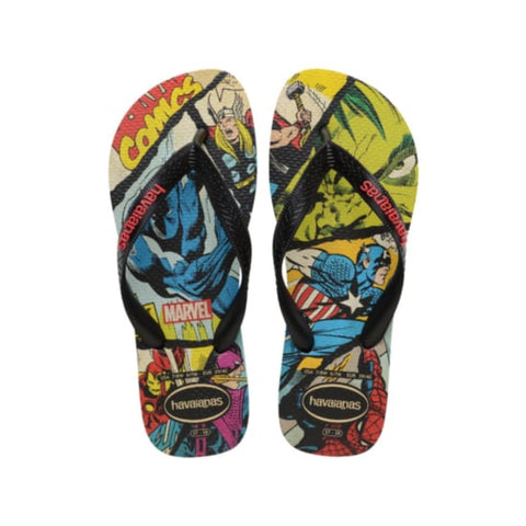 HAVAIANAS TOP MARVEL LOGOMANIA PRETO/VERDE PATRIA 31/32