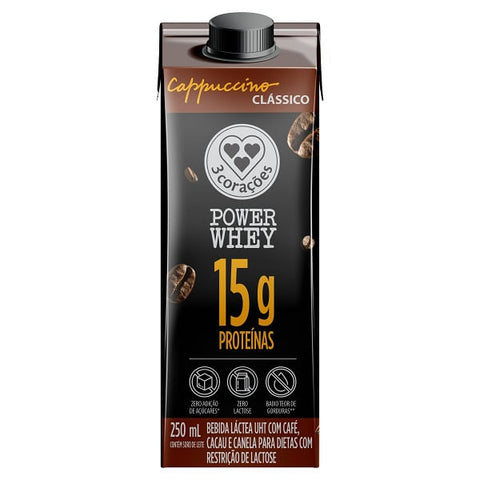 BEBIDA LACTEA 3CORACOES WHEY 15G 250ML CAPPUC D LEITE