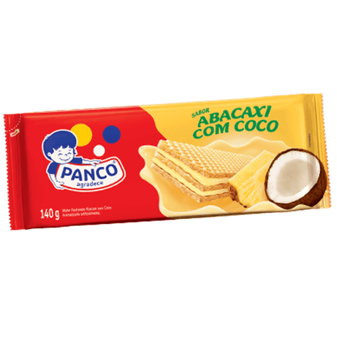 BISCOITO PANCO WAFER 140G ABACAXI COCO