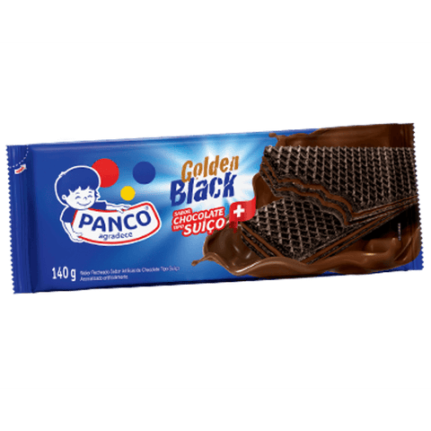 BISCOITO PANCO WAFER 140G GOLDEN BLACK CHOC SUICO