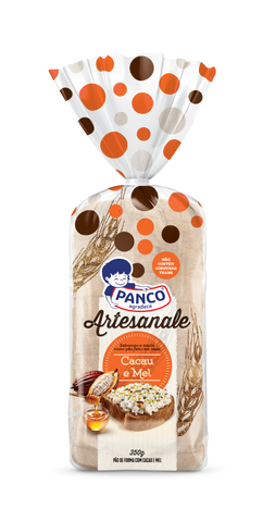 PAO PANCO FORMA ARTESANALE 350G CACAU MEL