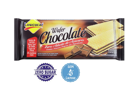 BISCOITO LOWCUCAR DIET WAFER CHOCOLATE 115g