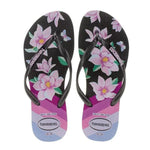HAVAIANAS SLIM FLORAL PRETO/LILAS 35/36