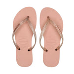 HAVAIANAS SLIM LOGO METALLIC ROSA CROCUS/APRIC 39/40