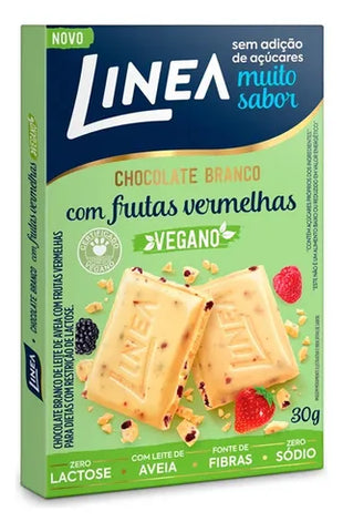 CHOCOLATE LINEA VEGANO CHOCOLATE BCO FRUTAS VERM 30g