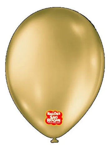 BALAO METALIZADO 8 POL C/25UN OURO