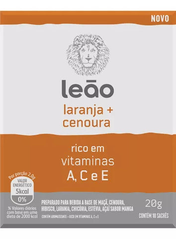 CHA LEAO VITAMINICO LARANJA CENOURA C/10 20g