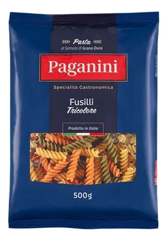 MACARRÃO PAGANINI SEMOLA FUSILLI TRICOLOR 500g