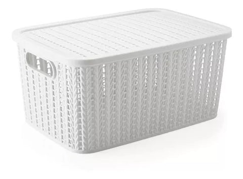 CAIXA ORGANIZADORA PLASUTIL PALHA C/TAMPA 8l