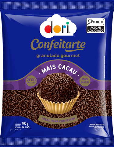 CHOCOLATE GRANULADO DORI 400G GOURMET + CACAU