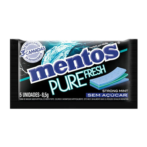 CHICLETE MENTOS PURE FRESH  STRONG MINT C/5 8,5G