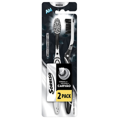 ESCOVA DENTAL SORRISO CARVAO C/2