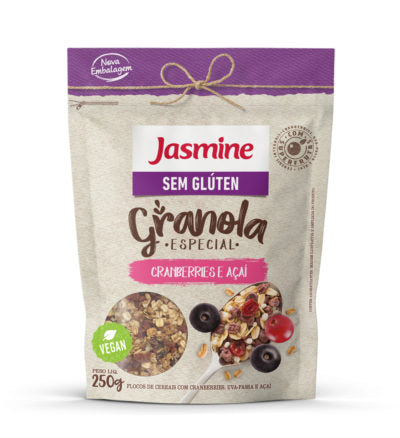 GRANOLA JASMINE SEM GLUTEN CRAMBERRIES E ACAI 250g