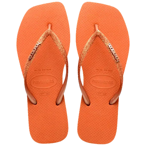 HAVAIANAS SLIM SQUARE GLITTER LARANJA CERRADO 35/36