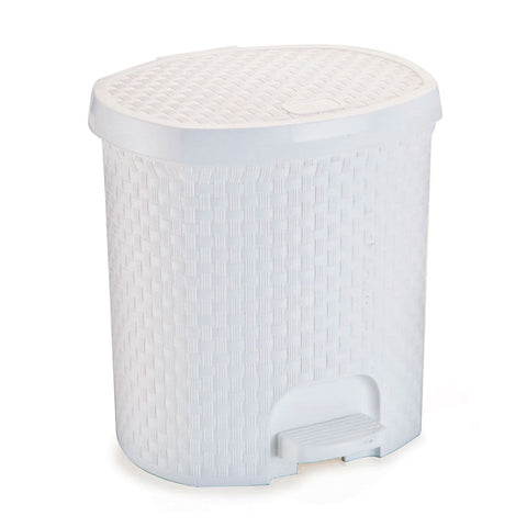 LIXEIRA NITRONPLAST RATTAN 6L BRANCA C/PEDAL