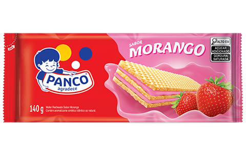 BISCOITO PANCO WAFER 140G MORANGO