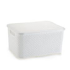CESTO NITRON ORGANIZADOR RATTAN 8L BRANCO C/TAMPA
